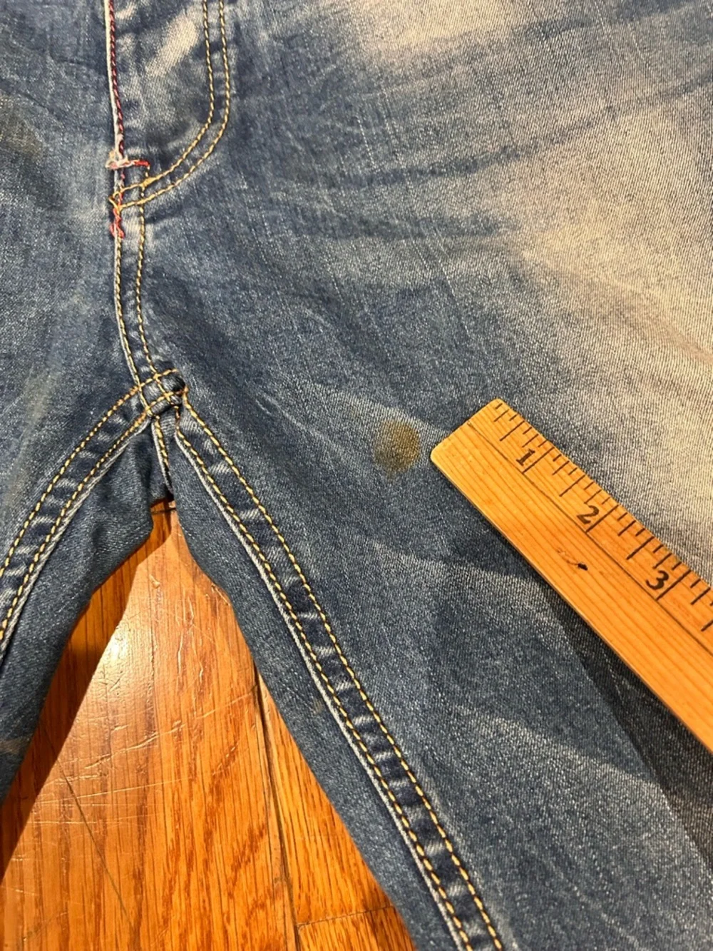 DSquared2 Men's Blue Distressed Slim Fit Denim Jeans Size 34 Plaid Pocket Lining